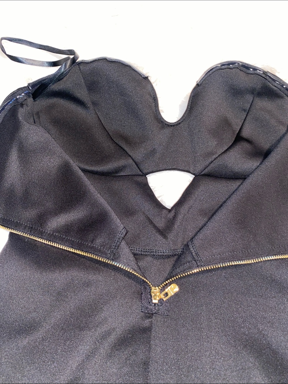 bebe Black Strapless Mini Dress with Front Cutout (50) - Picture 11 of 14